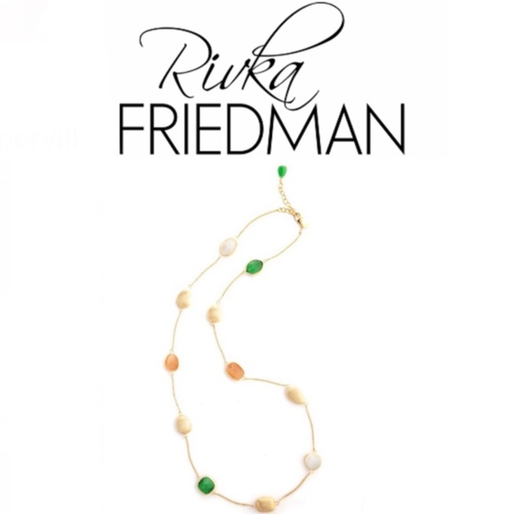 Rivka Friedman Satin Pebble Station Necklace